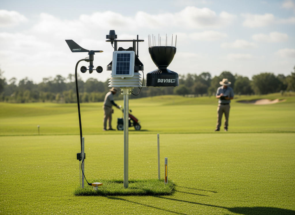 Professional Wireless Standard Weather Station with Solar Sensor and Turf Package 1 for Local Data Recording - Detail View