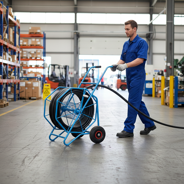 Premium Heavy Duty Hose Trolley for 100m Hoses - Durable and Versatile Design - High-Quality Professional Grade for Indust...